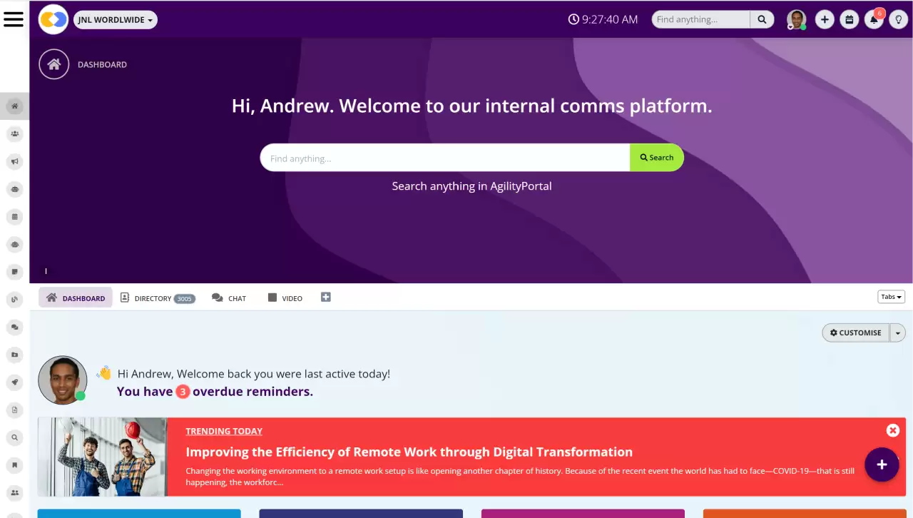 AgilityPortal meta workplace alternative