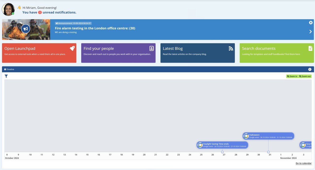 Intranet Home Page Design