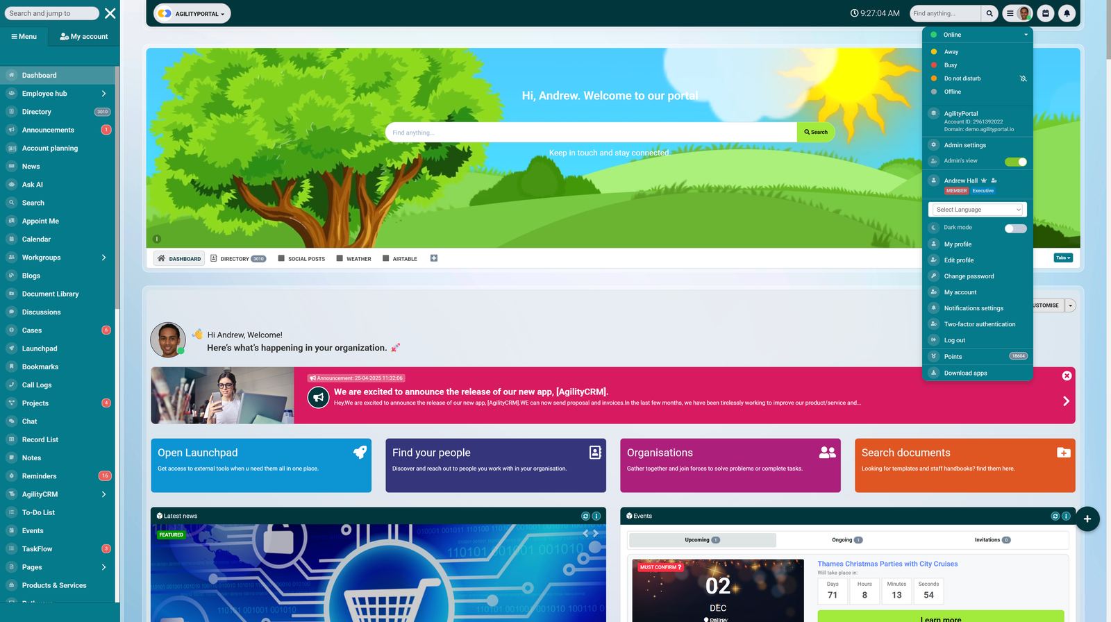 demo.agilityportal.io_app_dashboard_home2500X1400 Unified Communications Infrastructure: A Must-Have for Remote Teams - Insight Blog