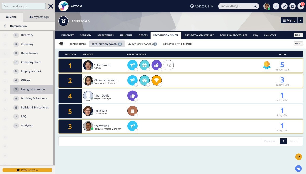 Employee recognition platform