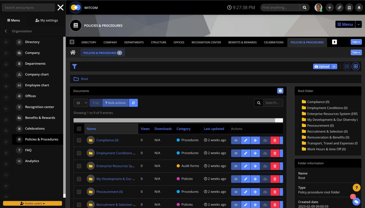 Policies and procedures