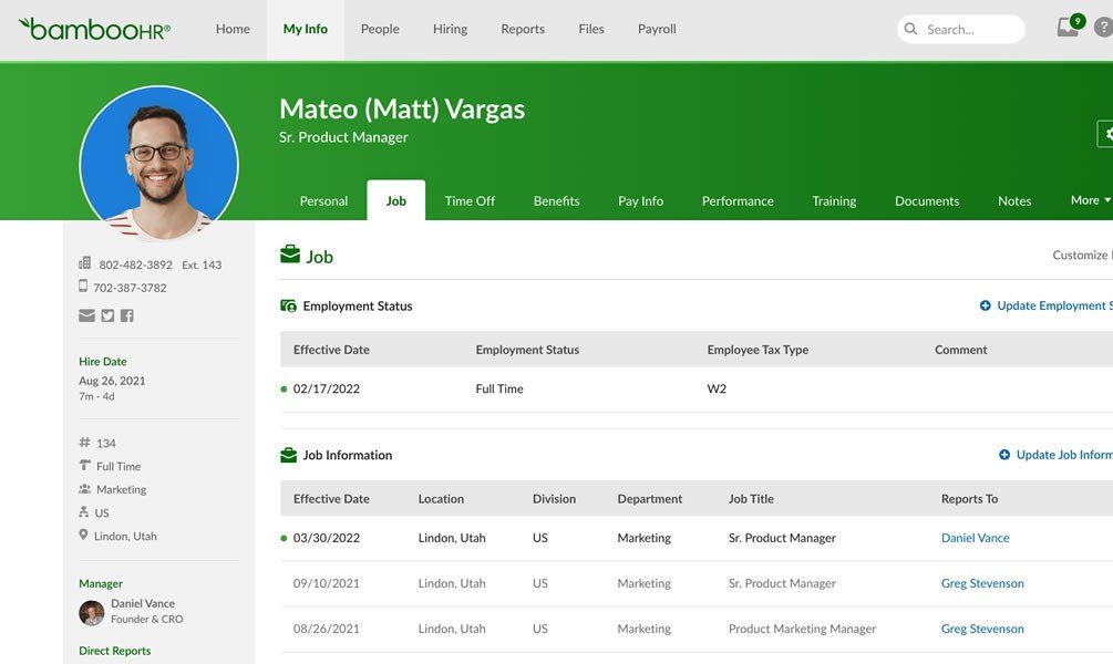 #5.BambooHR - For onboarding, performance management, and payroll in one